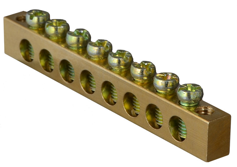 Нульова шина АСКО-УКРЕМ A0150120065, 8 отворів для провідників до 6 мм²