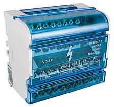 Нульова шина 4х11 VC-411 АСКО-УКРЕМ, латунь, для DIN-рейки, нова, фото 3