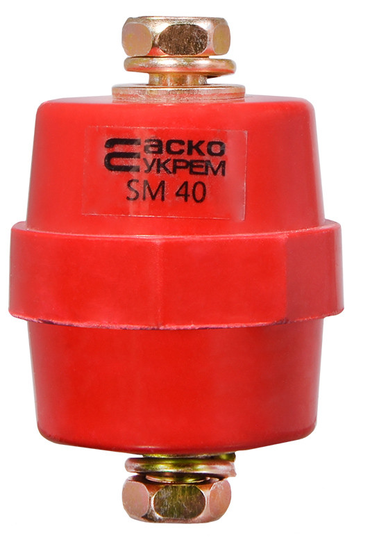 Ізолятор-держатель SM40 АСКО-УКРЕМ для токопровідних шин, карболіт, латунь