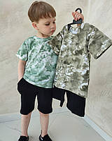 Летний костюм для мальчика футболка и шорты в стиле тай дай