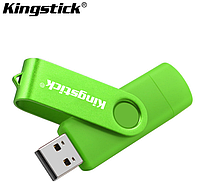 USB Флешка 2в1 128ГБ MicroUSB/USB 2.0 для телефона, компьютера OTG Kingstick 128GB Зеленый