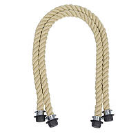 Якісні ручки канати 70 см зі срібним кільцем, бежеві