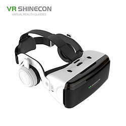 3D окуляри віртуальної реальності з навушниками Shinecon (гарнітура) VR SC-G06E Білий