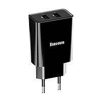 Сетевое зарядное устройство для телефона Baseus Speed Mini Dual U Charger |2USB, 2A, 10.5W| Черный