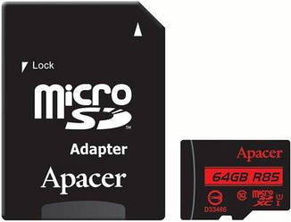 Картка пам'яті microSDXC 64GB APACER (UHS-1) CLASS 10 R85MB/S (ADAPTER SD)
