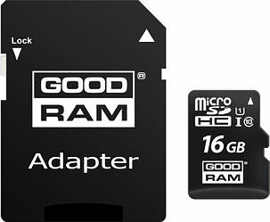 Картка пам'яті microSDHC 16GB GOODRAM CLASS 10 (ADAPTER SD)