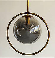Люстра подвес стеклянный шар в золотом кольце
