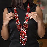 Ґердан "Слов'янський", намисто з бісеру білого, чорного та червоного кольорів