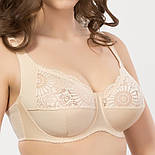 Бюстгальтер на кісточках із мереживом трикотажний бордо, фото 4