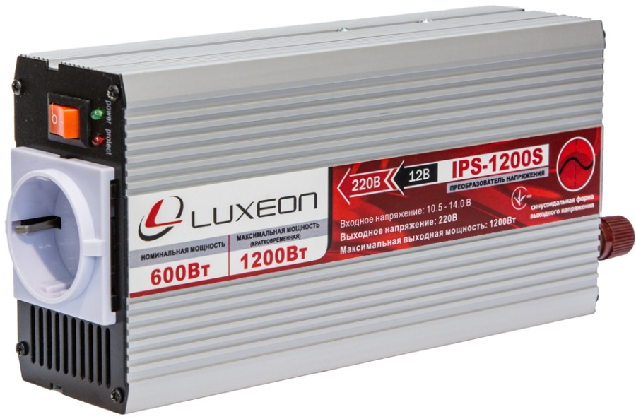 Luxeon IPS-1200S 600 синус від 12 В інвертор, перетворювач напруги, чистий синус