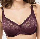 Бюстгальтер на кісточках із мереживом трикотажний бордо, фото 6