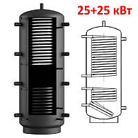 Теплоаккумулятор буферная ёмкость буфер Energy 800, с двумя теплообменниками 25+25 кВт, без теплоизоляции