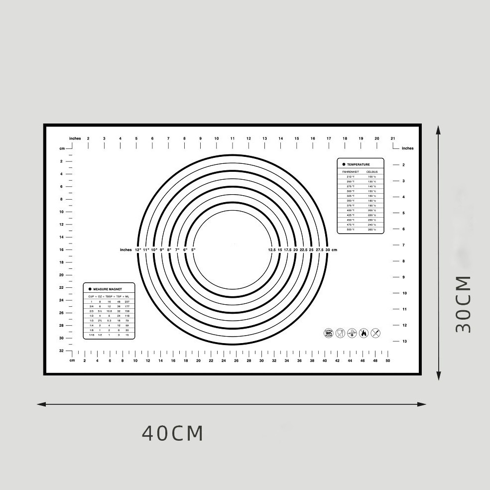 Килимок силіконовий Білий для розкочування і випічки 30*40 см з розміткою