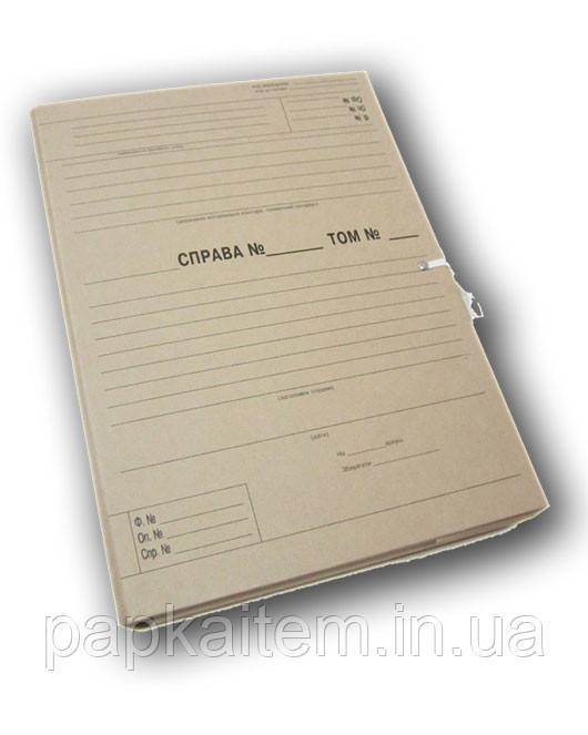 Папка-короб для нотаріусів архівна, 20 мм, А4, на зав'язках