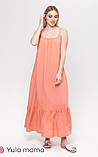 Довгий сарафан для вагітних та годуючих Sheyla S Юла Мама Кораловий SF-21.053, фото 2