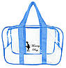 Набір прозорих сумок у пологовий будинок Mommy Bag р. S, M, L 3 шт. Прозора сумка в пологовий будинок порожня синя, фото 4