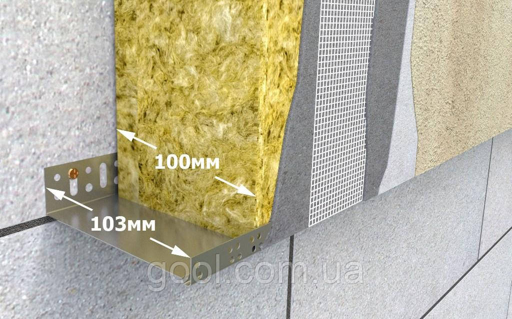 Профіль цокольний (стартовий) алюмінієвий 103 мм довжина 2,0 метра (товщина алюмінію 0,8 мм)