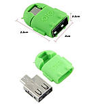 Адаптер універсальний micro USB OTG для мобільних пристроїв, під'єднання, фігурка Android робот, колір чорний , фото 3