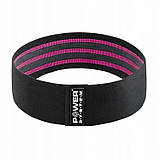 Тканева гумка для фітнесу та спорту Power System PS-4091 Booty Band LVL 1 Black/Pink (d_64 см. навантаження, фото 2