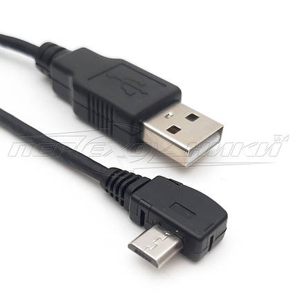 Кабель живлення USB 2.0 — micro USB, кут 1 (добру якість), чорний, фото 1