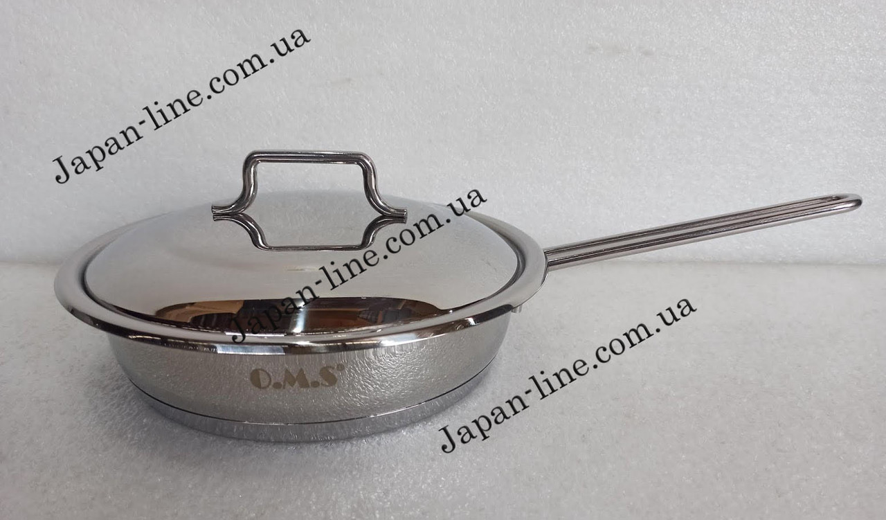 Сковорода металева 22 см. 2,3 л. OMS 2004-22-2,3л з кришкою