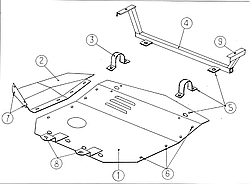 Металевий захист двигуна (картера) Audi A6 C4 (1994-1997) (V-1,8;2,8;4,2 і (окрім V-2,0;2,5 ТD))