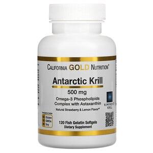 Олія антарктичного криля з астаксантином California Gold Nutrition, 500 мг 120 капсул термін до 06/26