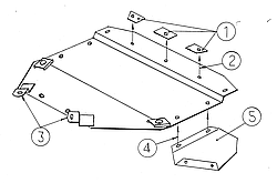 Металева (сталева) захист двигуна (картера) Audi A4 B5 (V6) (1994-2001) (V-2,4; 2.5 D; 2.6; 2.8 )