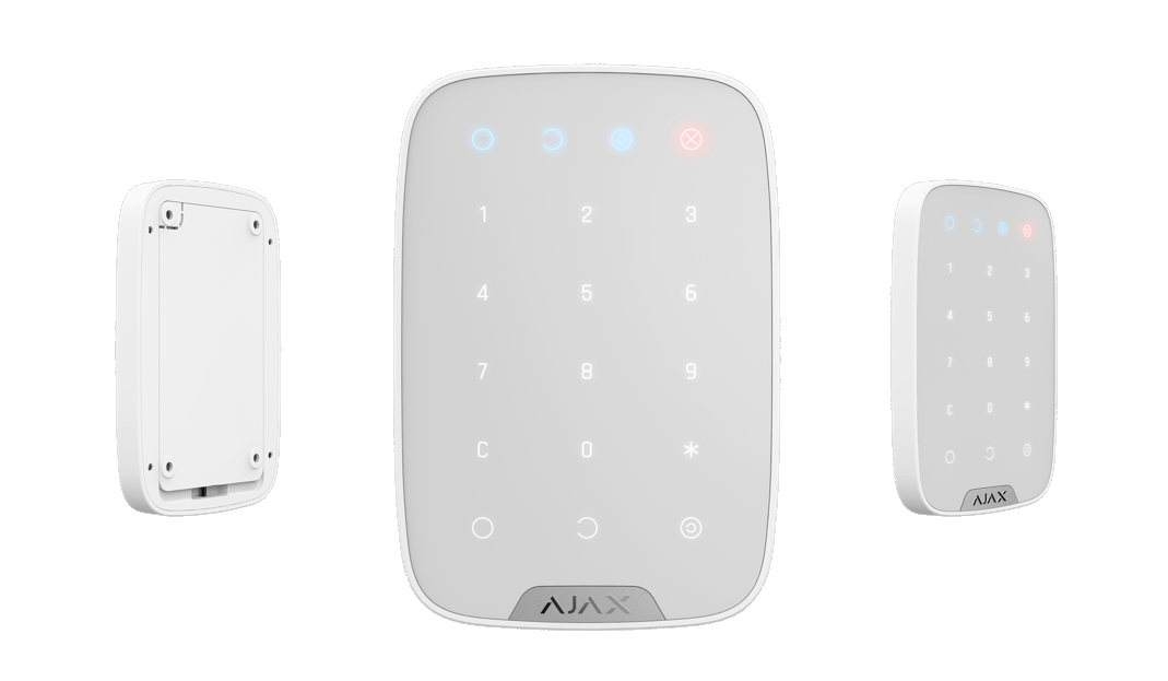 Ajax KeyPad беспроводная сенсорная клавиатура для снятия и постановки на охрану системы безопасности, белая - фото 2 - id-p1321848518