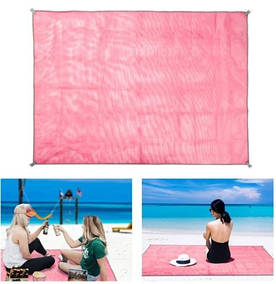 Килимок-підстилка для пікніка або моря анти-пісок Sand Free Mat 200x200 мм Рожевий
