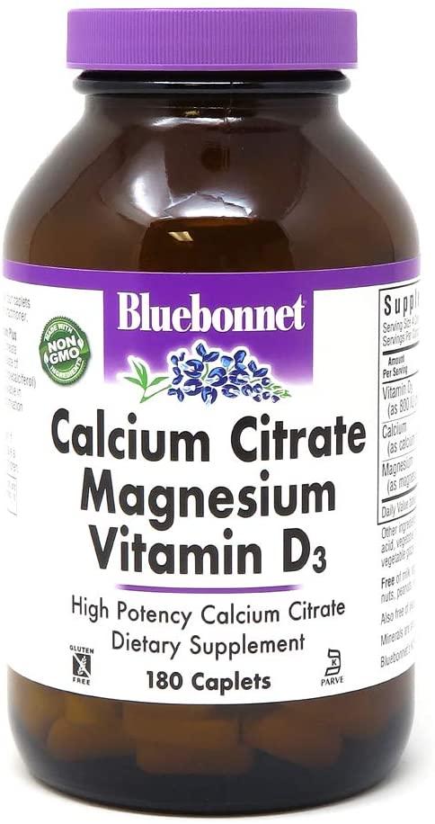 Цитрат кальцію з магнієм і вітаміном D3 Bluebonnet Nutrition 180 капсул