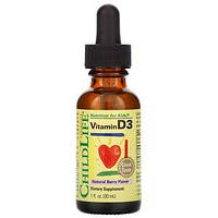 Витамин Д3 для детей вкус натуральных ягод ChildLife, 30 мл