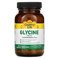 Глицин (Glycine) 500 мг Country Life 100 таблеток