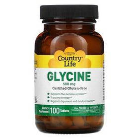 Гліцин (Glycine) 500 мг Country Life 100 таблеток