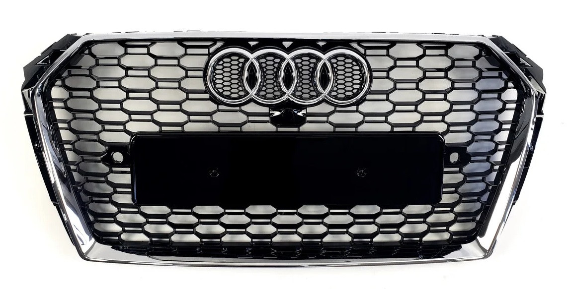 Решітка радіатора Audi A4 B9 (15-19) тюнінг стиль RS4 (хром рамка)