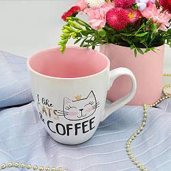 Кружка керамічна Stenson "I love cats&coffee, 550 мл