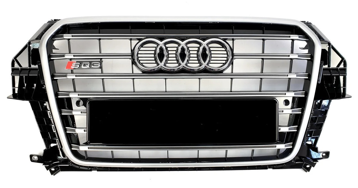 Решітка радіатора Audi Q3 8U (11-14) стиль SQ3 (рамка срібло), фото 1