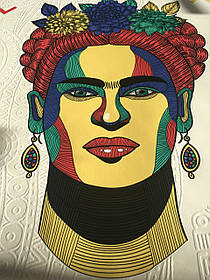 Друк картини на полотні портрет жінки малюнок друк за номерами №9 панно дизайнерське 80 см х 80 см