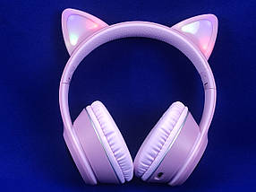 Блютуз навушники з котячими вушками AKZ-К26 (Рожеві) 9454