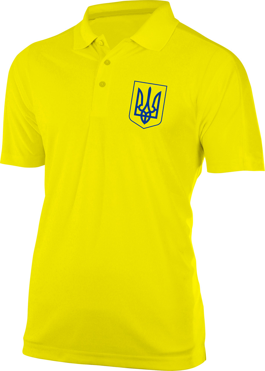 Футболка поло чоловіча "Герб України", жовта