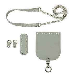 Комплект для міні-сумочки Amely зі шкіри, колір Світло-сірий