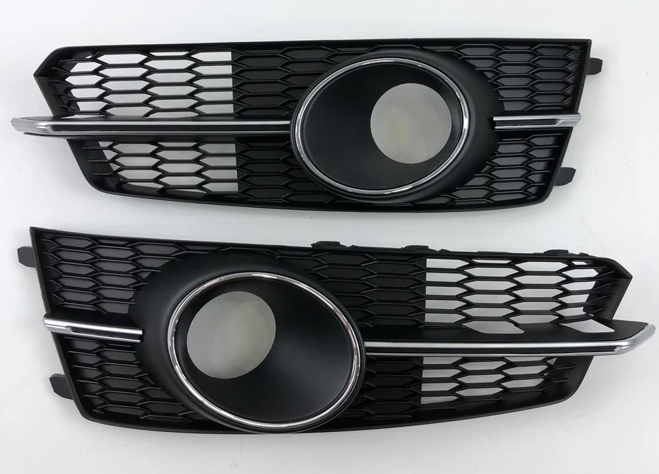 Бічні решітки Audi A6 C7 s-line (15-18) 4G0807682AG 4G0807681AG (хром смужки), фото 1