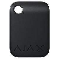 Брелок Ajax Tag захищений від копіювання, підтримується клавіатурою KeyPad Plus, чорний