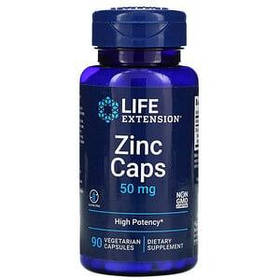 Цинк в капсулах 50 мг Zinc Caps Life Extension, 90 капсул