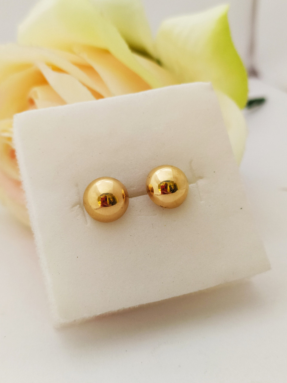 Золоті сережки пусети без вставок, фото 1