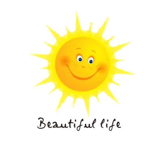 Вінілові наклейки на стіну, шафа в школу, дитсадок "сонце - Beautiful life" (30см*30см)