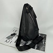 Чоловіча шкіряна нагрудна сумка слінг через плече H. T. Leather, фото 3