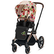 Прогулянкова коляска Cybex Priam 4.0 Blossom Light на  шасі Rosegold