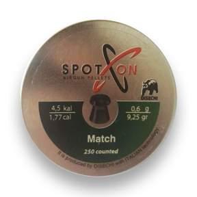 Кулі для пневматики Spoton Match 0.6 г (250 шт) плоскі 4.5 мм