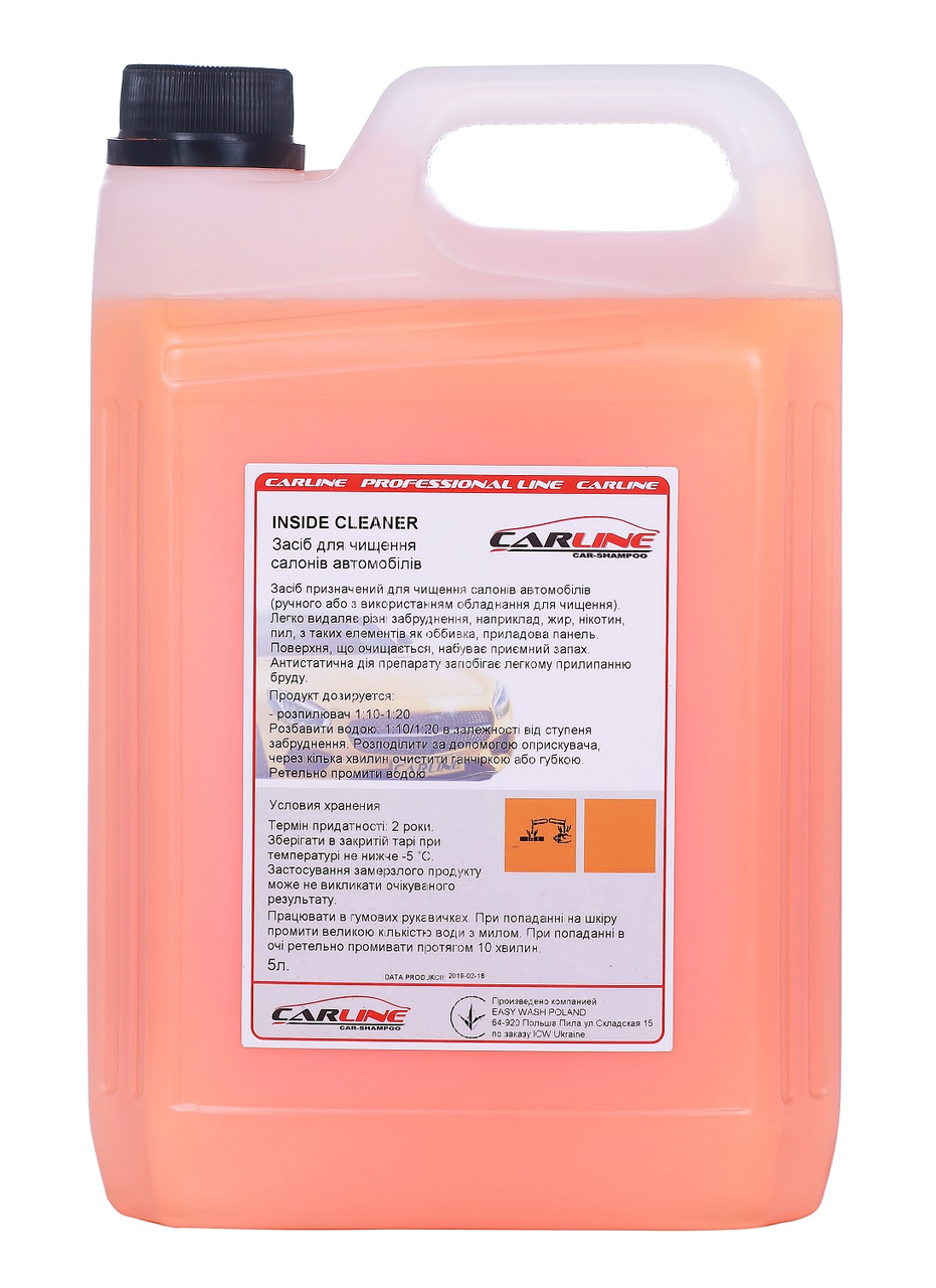 Професійний концентрований засіб для хімчистки салону CARLINE Inside cleaner 1л, фото 1